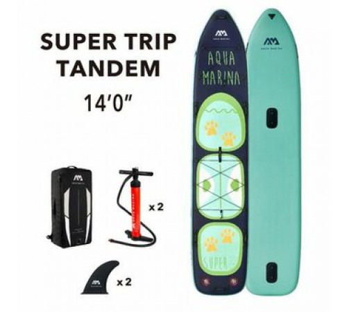 SUP-доска надувная семейная Aqua Marina Super Trip Tandem 14'0" 2023
